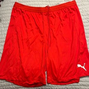 Red puma shorts
